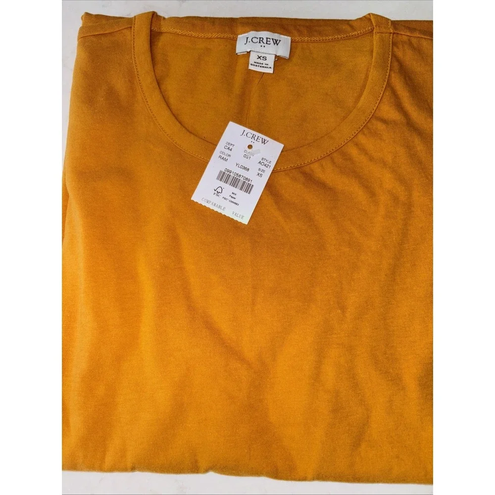 AO421 J CREW T-Shirt dress Women's XS Rough Amber Crewneck Short Sleeve‎ NWT